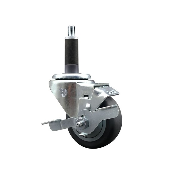 3'' Thermoplastic Rubber Swivel 1'' Expanding Stem Caster with Brake